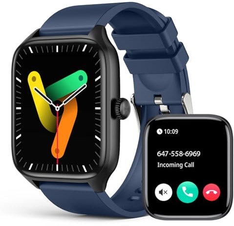 Smart-Watch-for-Men-Women Answer/Make Calls, 1.96 Smartwatch, Fitness Tracker with Blood Pressure Heart Rate Sleep Monitor,100+ Sports Watch, IP68 Waterproof Smartwatches Compatible with Android IOS