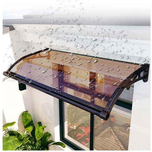 Vordach Für Haustür, Mit Seitenteil Rinne Aluminium Metallgestell Vordach Vordach Haustür, für Draußen Haus Balkon Garage Fenster,32 * 80(80 * 200cm)