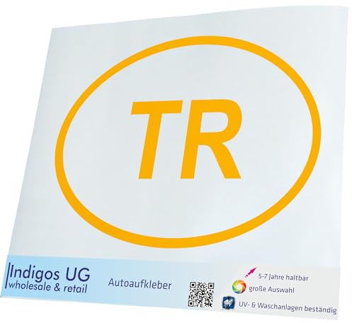 INDIGOS UG Aufkleber - Autoaufkleber - JDM - Die cut - Auto - 200x138 mm - Türkei TR - gelb - Heckscheibe - Heckscheibenaufkleber - Sticker - Tuning