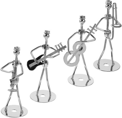 Band Ornamente Set 4 Stücke Musiker Geformt Handwerk Figuren Eisen Material Home Office Decor