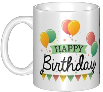 YUNXIKEYU Tazas de cerámica blancas de feliz cumpleaños, diseños únicos, taza personalizada, haz que sea tu propia foto