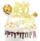 DazzJoy Cake Topper 30. Geburtstag Gold, Glitzer Tortendeko für Frau Mann, 19 Stück Deko, Geburtstagskerzen, Alles Gute zum 30. Kuchendeko