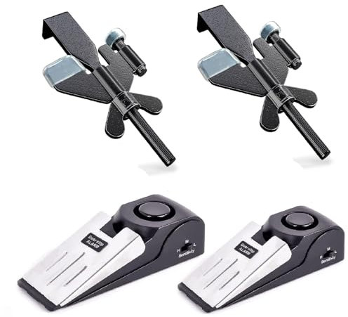MASJENBU 1 Pack Door Stop Alarm with Adjustable Portable Door Lock 120 dB Travel Door Stopper Door Wedge Alarm with 3 Levels Sensitivity for Hotel, Home, Apartment