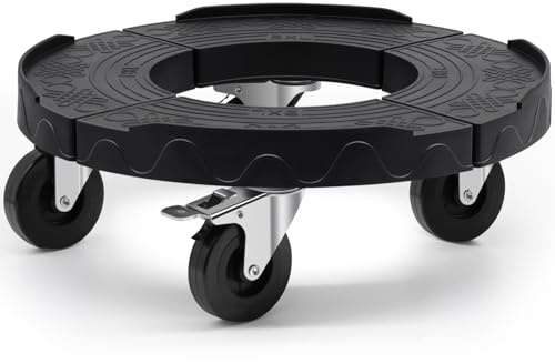 W B D WEIBIDA Verbesserter Mülleimer, verstellbar, 38,1 - 48,3 cm, runder Rollwagen mit 7,6 cm Rädern, robuster Mülleimer, Rollboden, großer Laufwagen, multifunktionaler Trommelwagen, Eimer, Dolly