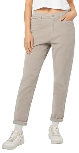 Eight 2 Nine Damen Cordhose, Hohe Taille, Mom-Fit, Lässiger Stil Light-beige M
