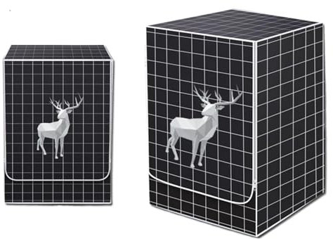 CSSHNL Washing Machine Cover Washing Machine Cover Black For Rain And Dryer Front 12kg Waterproof Mat for Washers and Dryers(A6,60x57x85cm L)