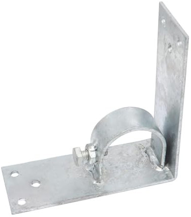 NIDAYE 4 Stück Maschendrahtzaun-Eckwinkel, 3,8 cm Außendurchmesser, Holz-zu-Stahl-Adapterhalterungen, Holzzaun auf Stahlpfostenadapter