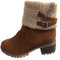 EJIMUQO Regalo Maestre Natale Stivaletti Donna Con Zeppa Alta Stivali Alti Donna Platform Stivaletti Impermeabili Ragazza Stivaletto Nero Bimba 26
