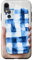 Hülle für iPhone XR Blaue Aquarell karierte Retro Baseball Stitch Handyhülle