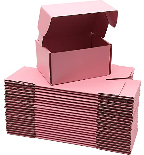 Cenoid Small Postal Boxes, 15x10x7.5cm Pink Postage Parcel Shipping Cardboard Boxes for Posting Shipping Delivery Packaging boxes for Small Business (Pack of 25)