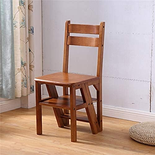 OUZVI Indoor Kletterhocker, Klapphocker Holz Klapptritt Hocker Tragbare Leiter Stuhl Hocker Multifunktion (Natur) (Natur)