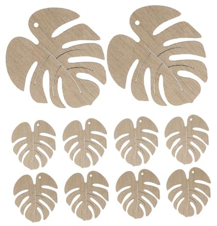 Alipis Ausschnitte Aus Holz Mit Monstera-blättern 50 Unbemalte Leere Holzformen Zum Basteln Für Jungen Und Mädchen Weihnachtsdekorationen