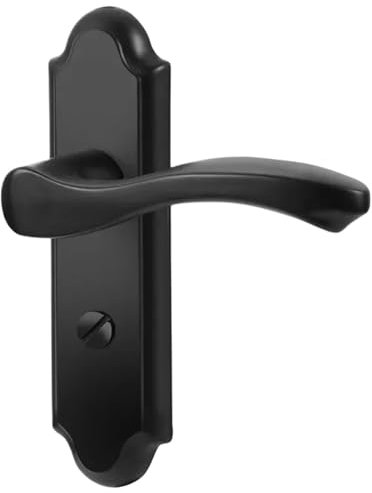 SynapSYA TüRklinke Modernes und minimalistisches Edelstahl-Türschloss in Mattschwarz ohne Schlüssel, Zubehör for Badezimmertürschlösser für Zimmertüren(125 Holes 40 Tongues)