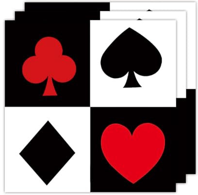 ParPix 20 Stück Casino Poker Servietten, 33x33cm Poker Servietten, Las Vegas Deko Papierservietten, Casino Party Servietten, Pokerspiel Papierservietten, Pokerkartenspiel Servietten, Casino Tischdeko