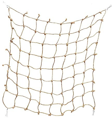FONDOTIN Hemp Rope Climbing Net Parrot Toys Hamster Hammock Squirrel Playing Net Animal Toy