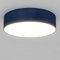 LQWELL Deckenlampe Stoff, Deckenleuchte Rund mit Leinen Lampenschirm, E27 Fassung x 2, max.40W, Ø30cm x H10cm, Dunkelblau, für Wohnzimmerlampe Schlafzimmerlampe Deckenbeleuchtung