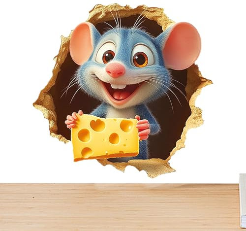 3D Wandsticker, 3D Cartoon Optische Illusionen, Kreativ Abziehbar & Klebend – Deko Für Bad, Küche, Garten, Kinderzimmer, Schlafzimmer & Wohnraum