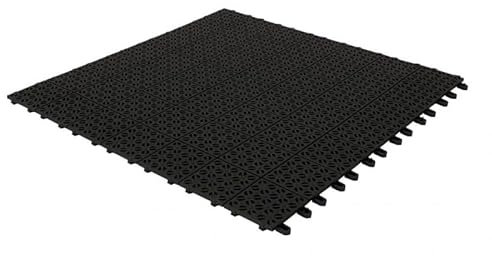 Set da 10 Piastrelle in Plastica Flessibili Drenanti 55,5 x 55,5 cm da Esterno Giardino 3,08 m2 colore: Nero