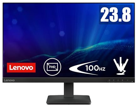 Lenovo L24-4e - Monitor FHD 23.8 (IPS, 1920x1080, Tasa de Refresco 48 Hz – 100 Hz, Tiempo de Respuesta de 4 ms, HDMI 1.4, VGA, VESA 100 x 100 mm) Soporte de Inclinación, Negro