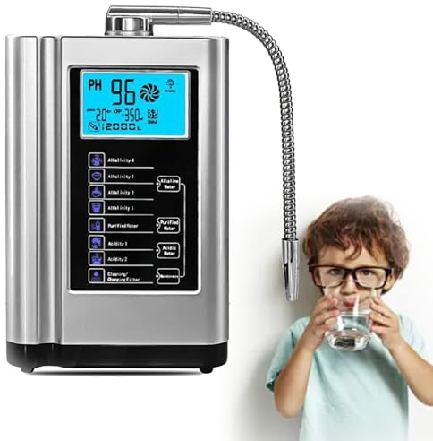Ionizzatore D'acqua Alcalina - Ph 3,5-10,5, Orp Fino a -500 Mv, 7 Impostazioni Di Qualità Dell'acqua, Filtro Dell'acqua, Filtraggio Dell'acqua Con Pulizia Automatica Tramite Touch Screen Silver