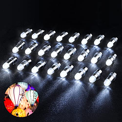 Encham 30 Stück Mini LED BallonLichter Weiß Batteriebetrieben Wasserdicht Beleuchtung für Papierlaterne Luftballons Deko für Weihnachten Hochzeit Party