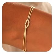 Armreif Silber/14K Gold,Personalisiertes Verknotete Doppelkette Armband Silbernes 925 Sterling Silber Damen,Armbänder Silver Bracelet Armkette Wasserfester Schmuck Geschenke für Frauen Mädchen