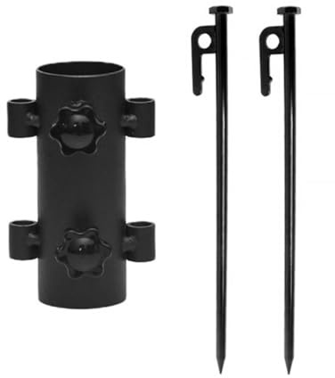 Abaodam Tragbarer Metall Schirmständer Camping Zeltstangenhalter für Markisen Sonnensegel Outdoor Zubehör mit 2 Erdspießen 40cm Robuste Befestigung für Strandsonnenschirm