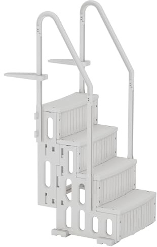 4-Step Pool Ladder with Double Handrails and Non-Slip Steps for Safe and Easy Access to Above Ground and In-Ground Pools