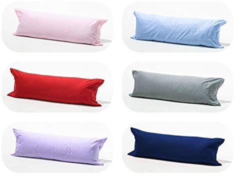 Large Size BOLSTER PILLOW CASES Only For Multiple Uses - 4 Sizes & 20 Colors Choice - Pregnancy Pillow case/Nursing Pillow/Maternity Pillow (White - DOUBLE 4.6 Feet 54)