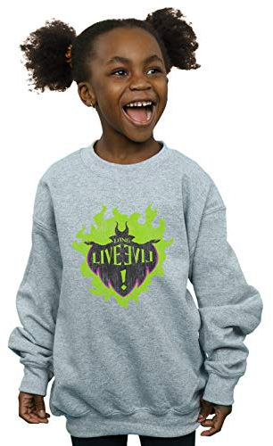 Disney Mädchen The Descendants Maleficent Long Live Sweatshirt Sport Grau 7-8 Years