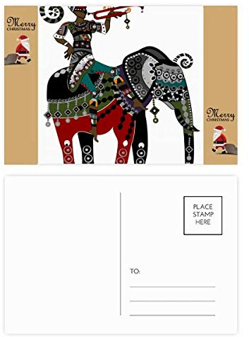 Postkarte Elefant Trekking China Minunity Dressing Santa Claus Geschenk, 20 Stück