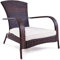 COSTWAY Rattansessel mit Kissen, Rattanstuhl Garten, Gartenstuhl Bistrostuhl Polyrattan, braun