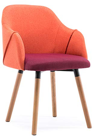 RXBFD chair Moderner einfacher Lounge-Sofastuhl aus massivem Holz, Armlehnstuhl mit gepolsterter/komfortabler Rückenlehne aus Baumwollleinen, ergonomisch geformter Kaffeestuhl für Restaurant/Pub/Café