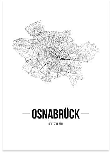 JUNIWORDS Stadtposter, Osnabrück, Wähle eine Größe, 40 x 60 cm, Poster, Schrift B, Weiß