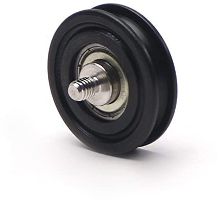 MroMax 3,7 mm tiefe Metall-V-Nut-Gewindestange, Schienenführung, Kugellager, Riemenscheibe, 8 x 40 x 10 mm, schwarz, 1 Stück