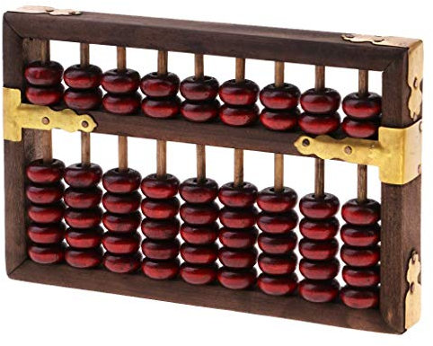 Tenlacum Outil de calcul arithmétique en bois chinois vintage avec 9 chiffres - pour enfants et adultes