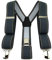 TigerTie Unisex Hosenträger in Y-Form mit 3 extra starken Clips - Farbe in anthrazit grau gold silber gepunktet gestreift - hochwertige Verarbeitung - Breite 35 mm