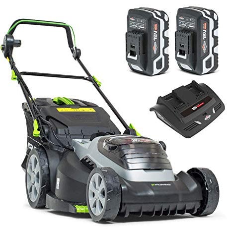 Murray 2 x 18V Lithium-Ion 37cm Cordless Lawn Mower + Trimmer + Leaf Blower, 30cm Cutting Width, 225 km/h Air Velocity