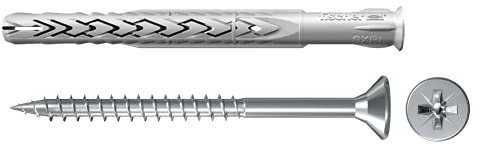 Fischer Tasselli Prolungati SXRL 8x120 WT ls con Vite a Testa Svasata Piana Impronta Pozidrive, per Installazioni Passanti su Calcestruzzo, Mattone Pieno e Forato, 540216