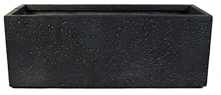 Köhko® Bac à fleurs en fibre de verre - Aspect pierre - 65 x 22 x 22 cm - Gris foncé