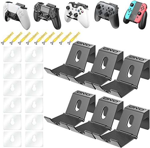 Controller/Headset Halterung, Faltbar Kopfhörer Halter Wand, Universal Kopfhörer Haken für Over Ear Kopfhörer, Lagerung Kopfhörer/Controller Ständer für Gaming-Zubehör- 6 Stück