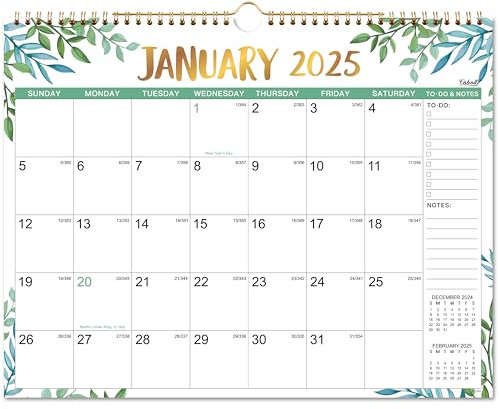 Wandkalender 2023-2024,Wandkalender von Juli 2023 bis Dezember 2024, 29.2x38.1 cm, Monatskalender 2023-2024 mit julianischen Daten, Doppeldrahtbindung, dickes Papier perfekt für Ohren. Büro & H. ome