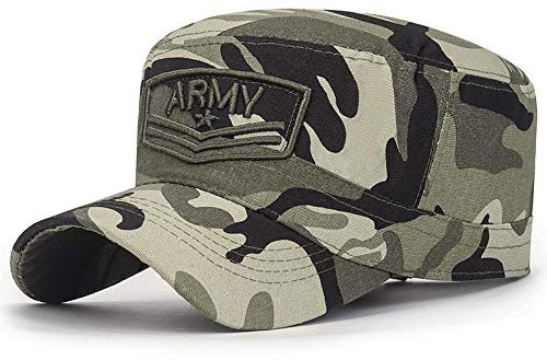 Herren Kappe Hut Outdoor Flat Top Military Cap Tarnung Baseballmütze Für Männer Baumwolle Army Hat Snapback Taktische Kappen Einstellbare Größe-Tarnung