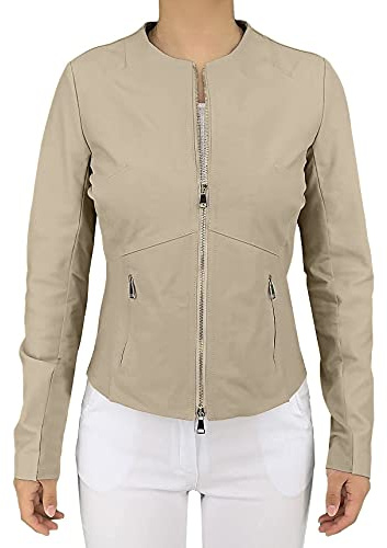 JOPHY & CO. Giacca Corta Donna Vera Pelle Moto Vintage con Tasche e Cerniere (cod. 207939 & 207968)