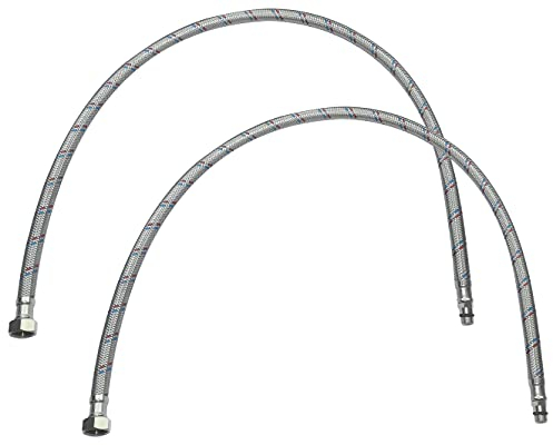 AERZETIX - C51111 - Lot de 2 flexibles d'alimentation pour mitigeur femelle 3/8''- mâle M10 - longueur 800mm - flexible de raccordement/salle de bain/cuisine - flexible de robinetterie sanitaire