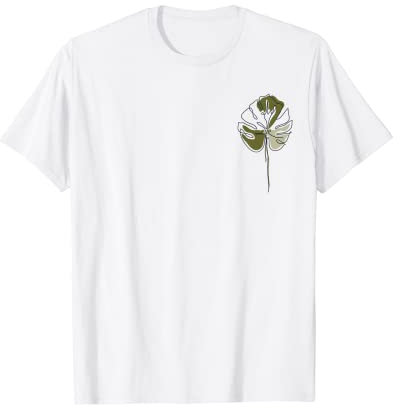 Monstera Leaf Monstera Deliciosa Käse Pflanze Line Art T-Shirt