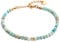 BERGERLIN Amazonit Armband türkis mit vergoldeter Perle – facettiertes, türkises Armband mit Verschluss – Größe XS-S