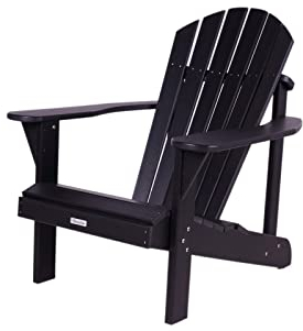 MaximaVida Adirondack Gartenstuhl Montreal schwarz aus Kunststoff- wartungsarm 79 x 80 x 88 cm