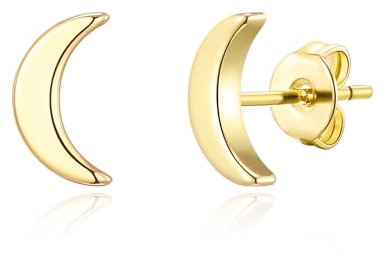 Boucles D'oreilles Clous Lune Plaqué Or