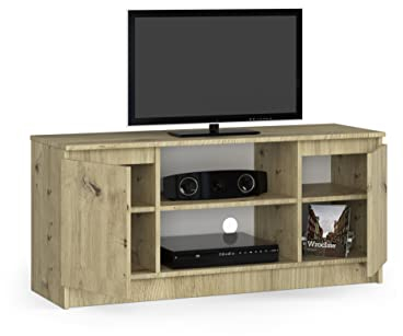 BDW Kommode, RTV Schrank, TV Gerät, viel Stauraum, Kleiderschrank, Diele, Wohnzimmer, Schlafzimmer Kommode, Multifunktionsschrank. Abmessungen: 120 x 55 x 40 cm (Eiche Artisan)